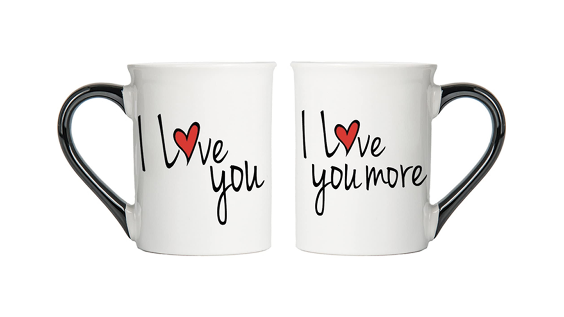 Set of Two I Love You Coffee Mugs