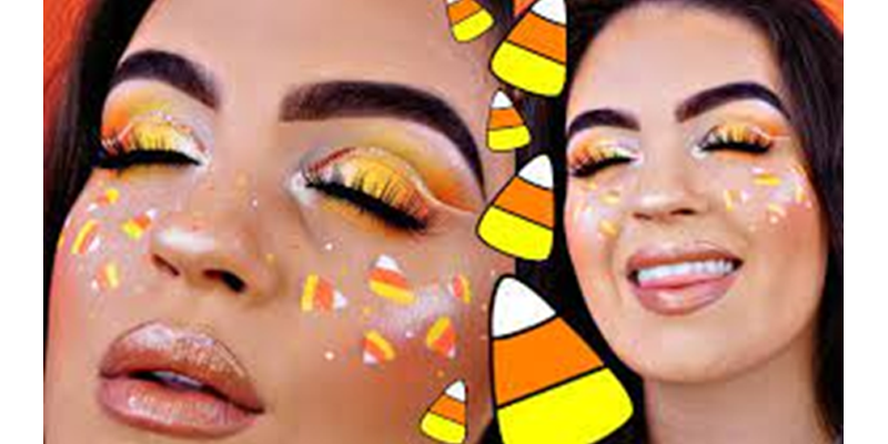 Candy Corn Halloween Makeup