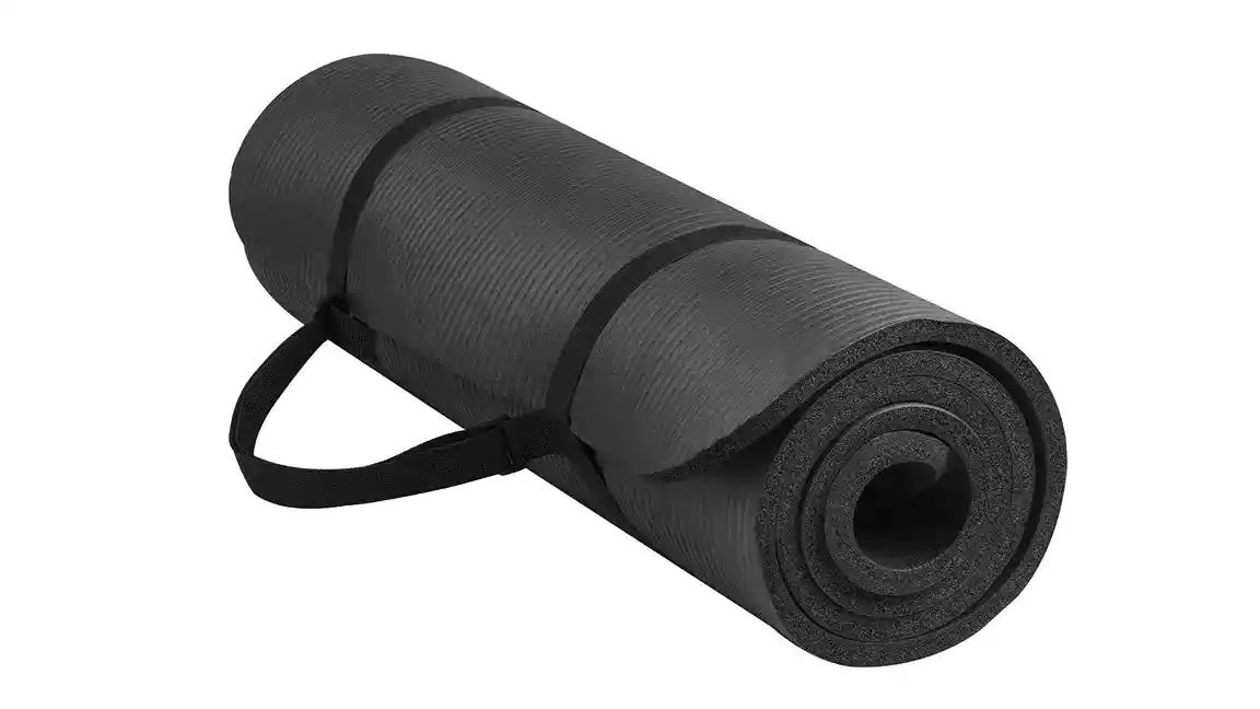 BalanceFrom All-Purpose 1/2-Inch Extra Thick High-Density Anti-Tear Exercise Yoga Mat with Carrying Strap and Yoga Blocks