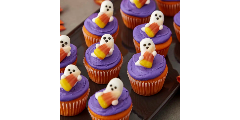 Ghost & Candy Corn Mini Cupcakes