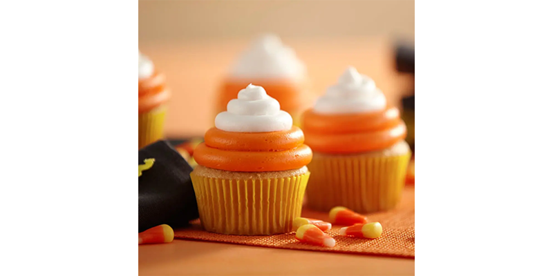 Pumpkin Spice Candy Corn Frosting Cupcakes