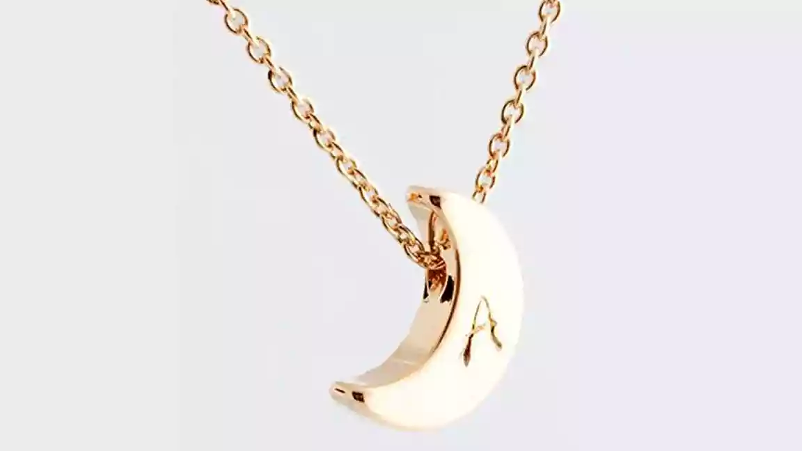 To the Moon and Back Gift Initial Necklace 16k Gold
