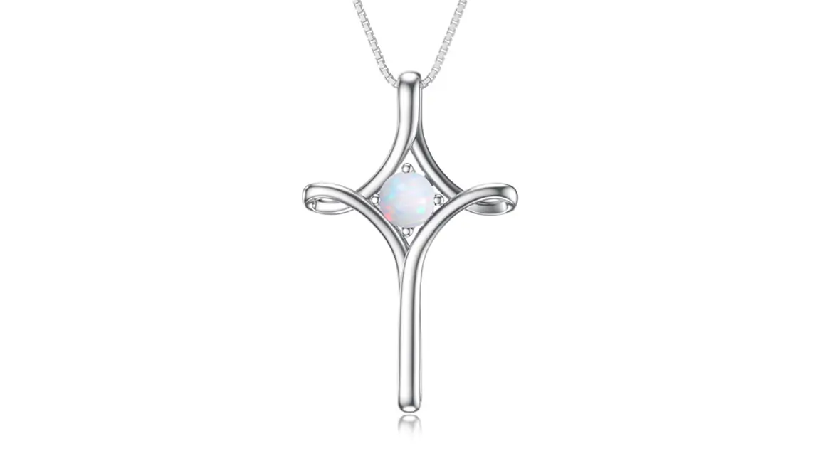 WINNICACA Valentine's Day Gifts for Her S925 Sterling Silver Faith Cross Crucifix Necklace