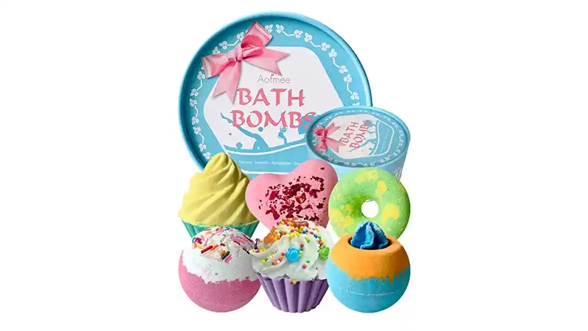 Aofmee Bath Bombs Gift Set Handmade Bubble and Floating Fizzies Spa Kit