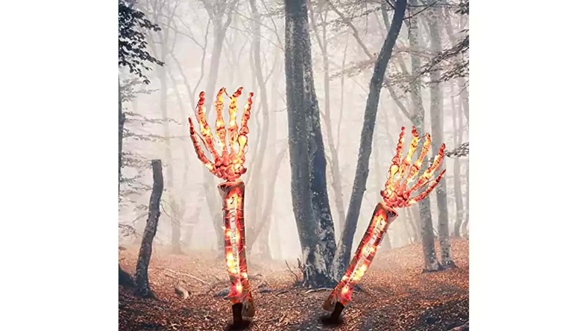 Lighted Skeleton Arm Stake