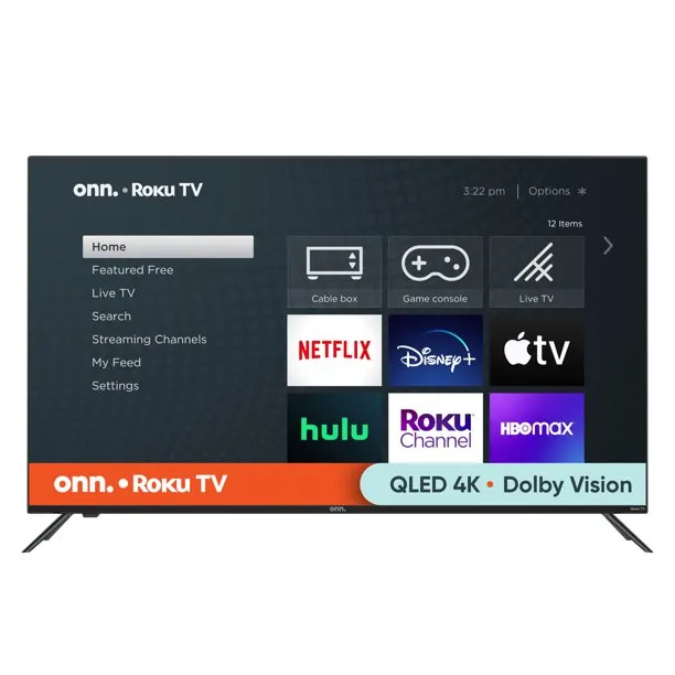 onn. 50-Inch QLED 4K UHD (2160p) Roku Smart TV 