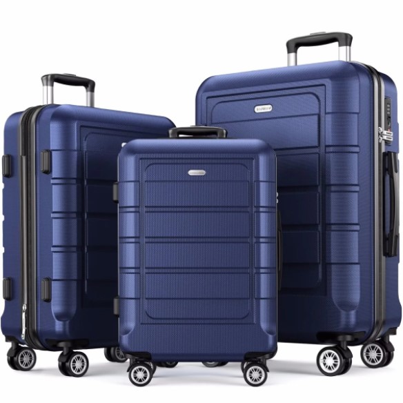 SHOWKOO 3 Piece Luggage Set Expandable 