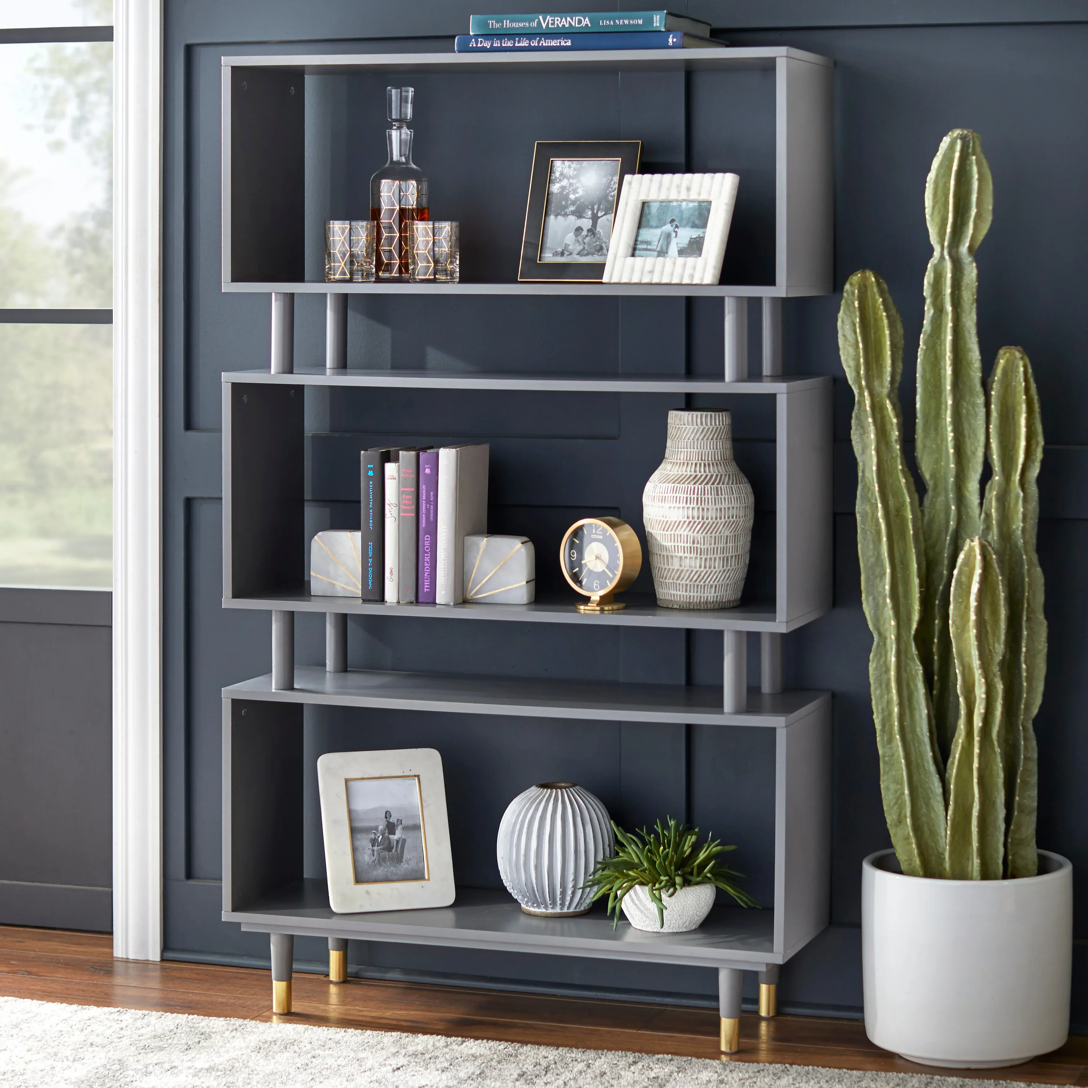 Mid-century Modern 3-tier Bookshelf