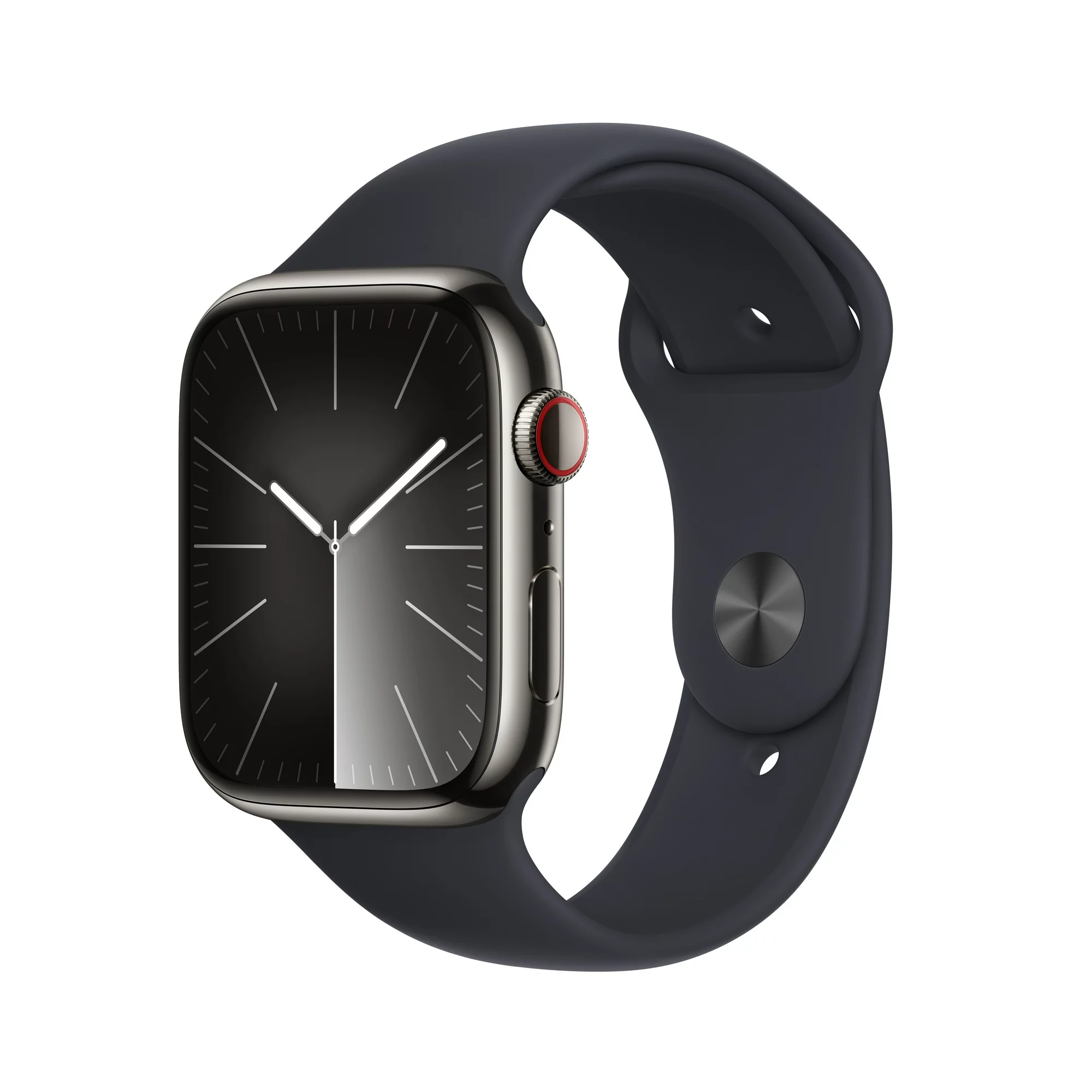 Apple Watch Series 9 GPS + Cellular 45mm Graphite Stainless Steel Case with Midnight Sport Band - M/L