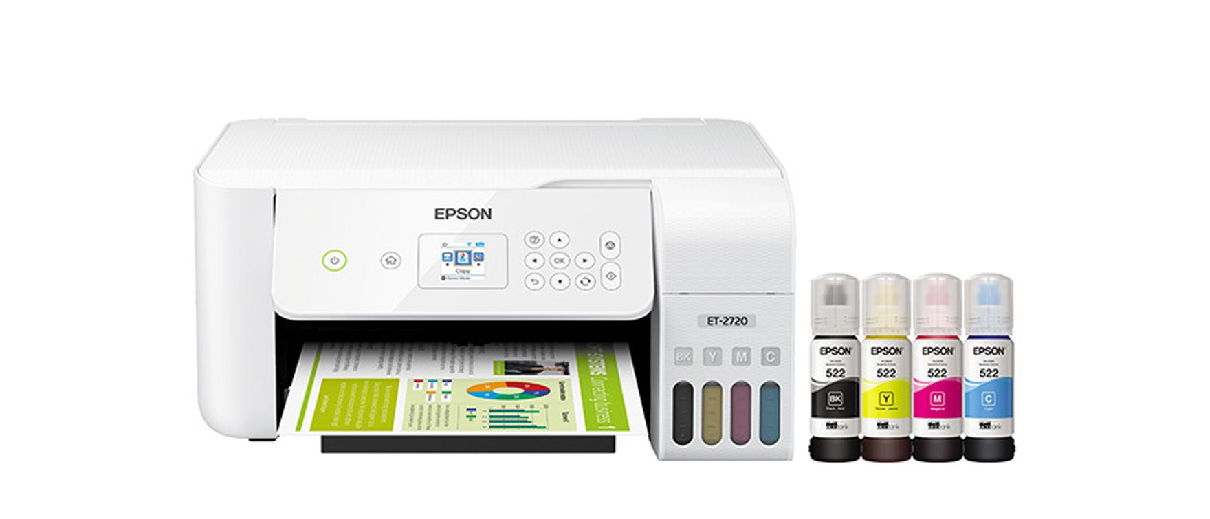 2. Epson EcoTank ET-2720 Wireless Color All-in-One Supertank Printer