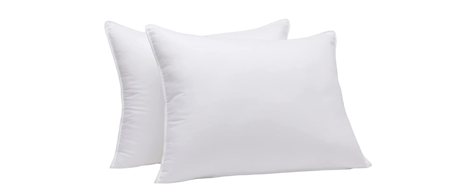 2. Best Value for Stomach Sleepers: Amazon Basics Down Alternative Bed Pillows