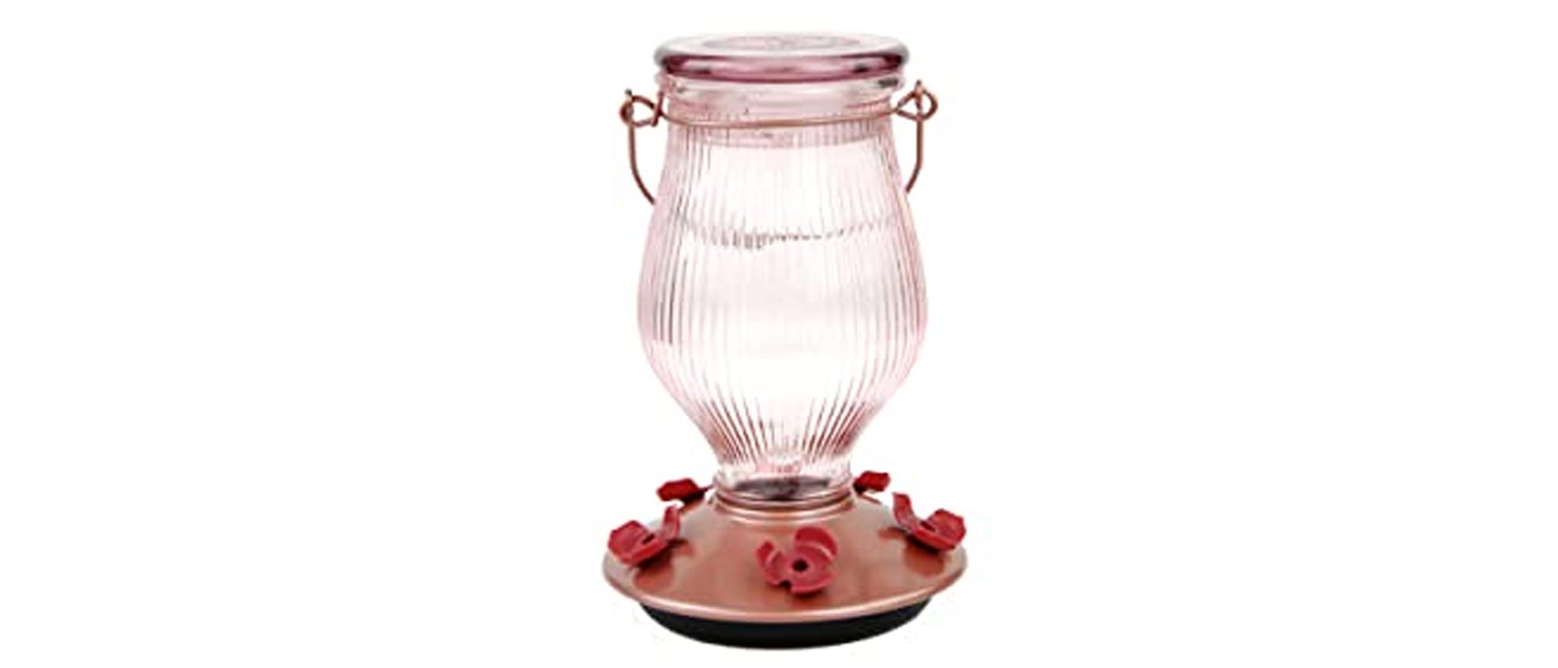 9. Perky-Pet 9104-2 Rose Gold Top-Fill Glass Hummingbird Feeder