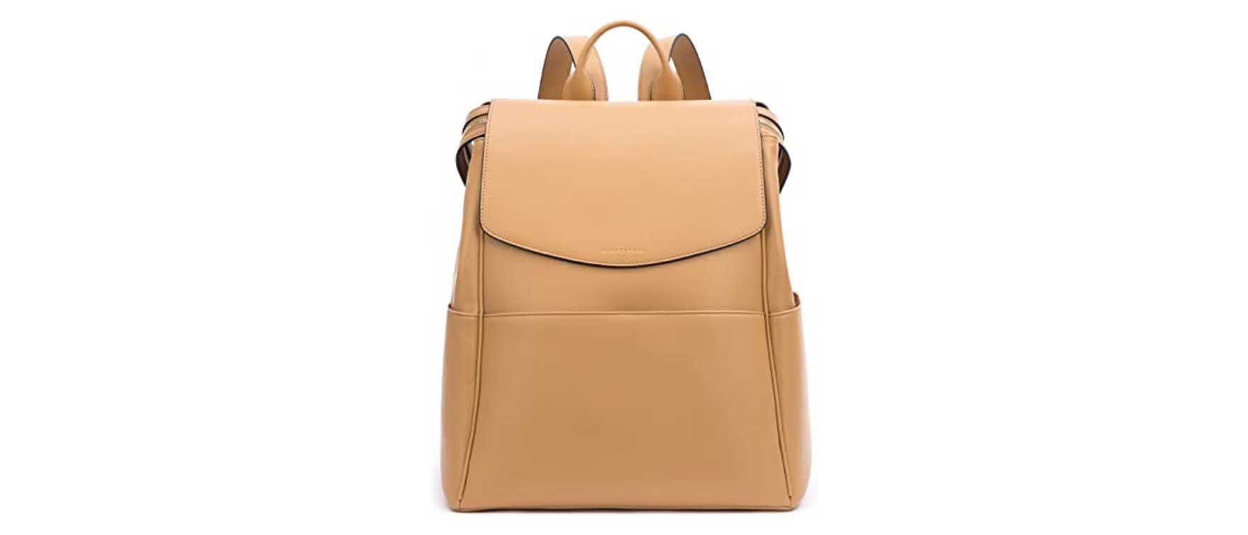 7. Mia + Sophia Leather Diaper Bag Backpack (Brown Olivia) 