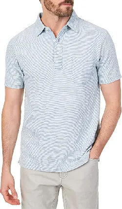 Faherty Men's Bliss Polo in Light Wash