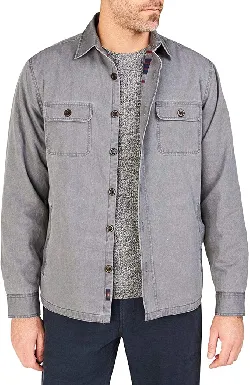 Faherty Men's Blanket Lined CPO Jacket in Grey