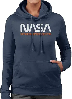 Kennedy Space Centre Rocket Text Women's Hooded Sweatshirt