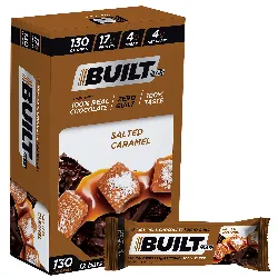 Built Bar 12 Pack High Protein and Energy Bars Salted Caramel