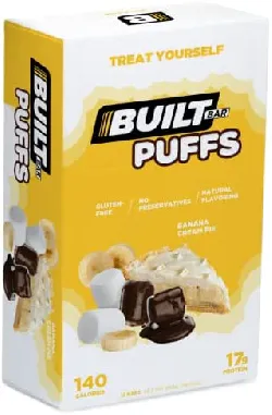 Built Bar 12 Pack High Protein and Energy Bars Banana Cream Pie Puff