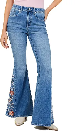 ALTAR'D STATE Women's High Rise Jeans. Ripped Denim with Zipper Closure Blue and Black