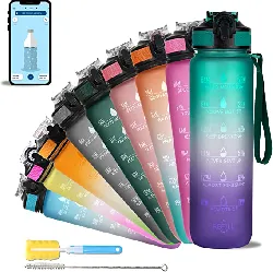 Unbreakable Water Bottle with Motivational Time Marker