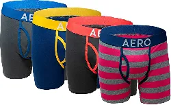 Aeropostale Mens Boxer Briefs- 4 Pack Cotton Stretch Boxer Briefs Underwear