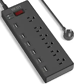 Power Strip, HICITY Surge Protector with 6 AC Outlets and 6 USB Ports,