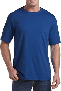 Harbor Bay by DXL Big and Tall Wicking Jersey Pocket T Shirt