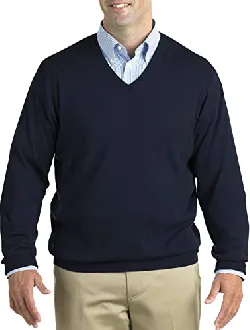 Harbor Bay by DXL Big and Tall V Neck Pullover