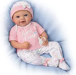 Hello World Lifelike Baby Doll with Magnetic Pacifier