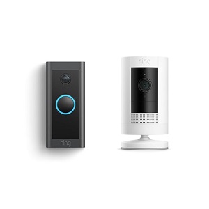 Ring Video Doorbell Wired with Ring Stick Up Cam