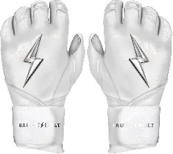BRUCE BOLT Chrome Series Long Cuff White Batting Glove